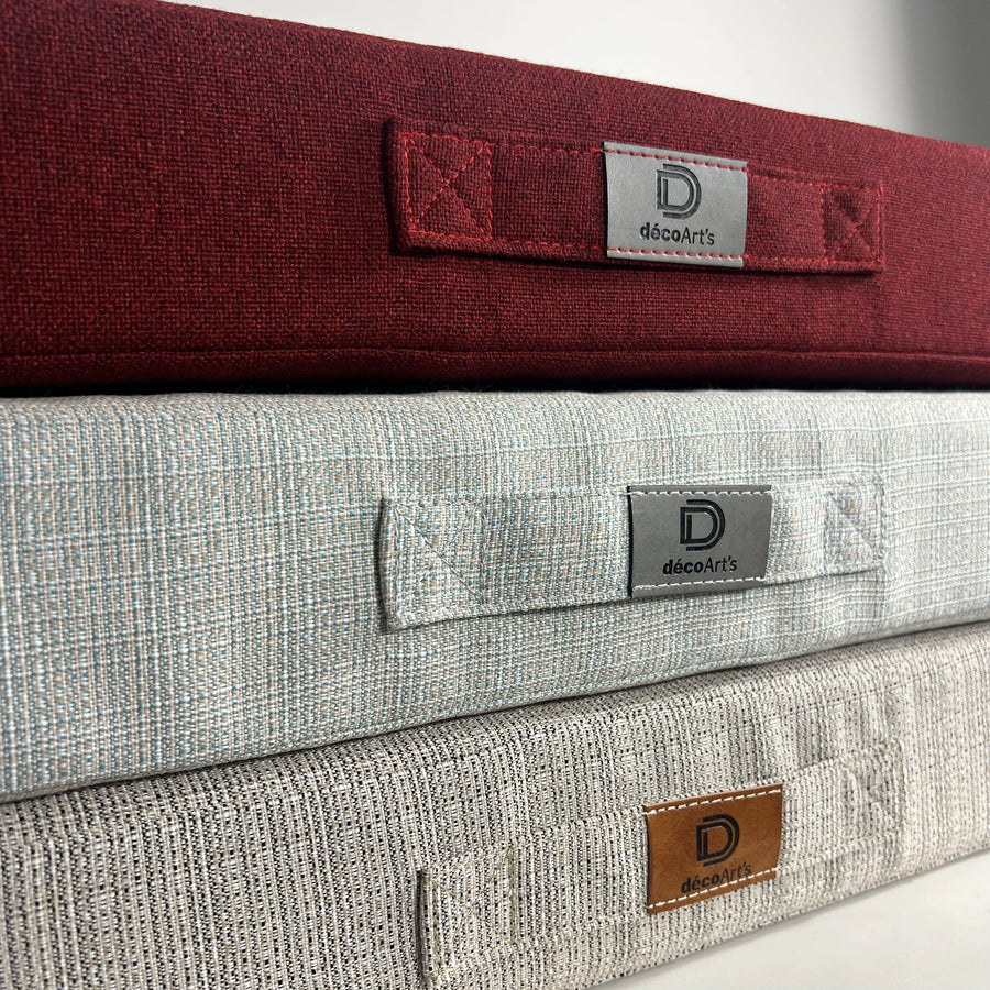 Ensemble Coussins Salon Jardin 120x60 Rouge Bordeaux, tissu polyester