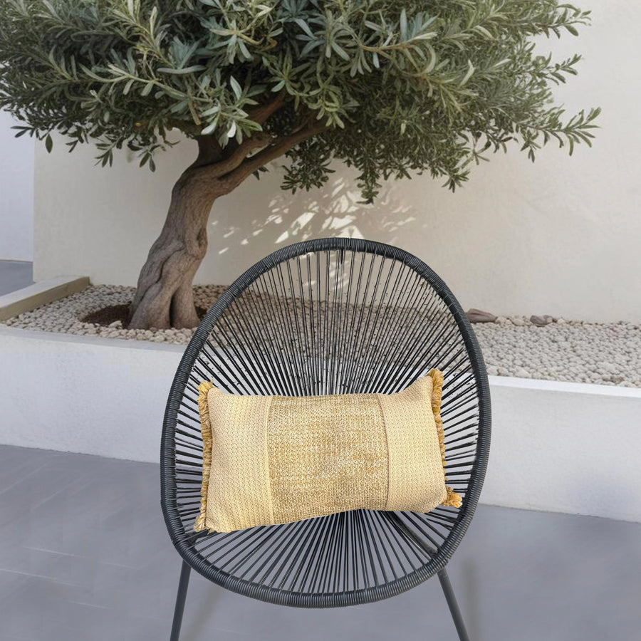 Housse de Coussin Effet Raphia À Bande 30x50 - vue principale