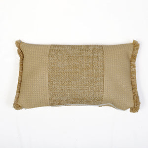 Coussin Déco Effet Raphia 30x50 "À Bandes" - Bohème Chic (Intérieur & Extérieur)