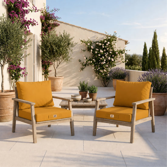 Conjunto de Cojines para Salón de Jardín 50x60 Amarillo - Ancho 60 cm (Asiento + Respaldo)