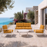 Ensemble Coussins Capitonné 50x50 Jaune - Épais 15cm & Moelleux (Assise + Dossier)