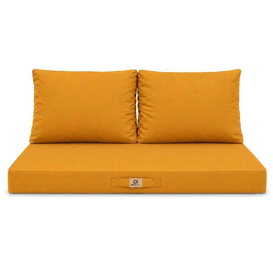 Conjunto de Cojines para Salón de Jardín 100x50 Amarillo, relleno de espuma de alta densidad