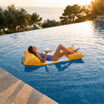 Puf Flotante para Piscina XXL 170x90 Amarillo Miel - Colchoneta de Hamaca con Perlas (Confort Adulto)