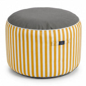 Puf Redondo Rayas Amarillo - Premium 270g - Altura 40cm Diámetro 70cm