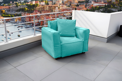 Canapé salon de jardin modulable 90x75x65cm Bleu caraïbes