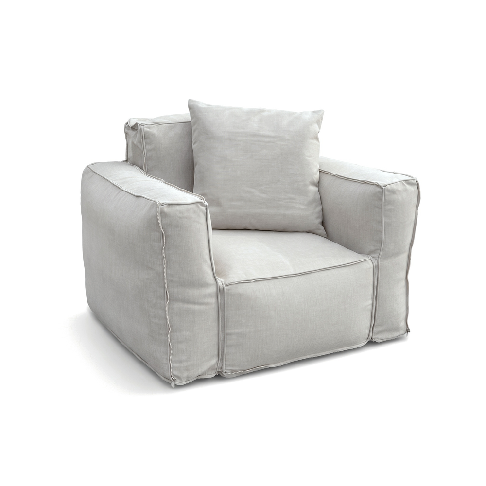 Sillón Modular de Jardín 90x75 Gris Guijarro con su cojín decorativo 50x50