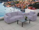 Canapé salon de jardin modulable 90x75x65cm Gris galet - Deco-arts.fr