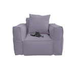 Coussin pour fauteuil de jardin modulable gris galet, tissu Olefin avec cœur gonflable, pompe incluse, pour fauteuils et canapés.