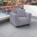 Sillón Modular de Jardín 90x75 Gris Guijarro - Tejido Olefina & Núcleo Hinchable (Bomba Incluida)