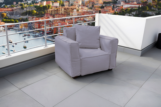 Canapé salon de jardin modulable 90x75x65cm Gris galet - Deco-arts.fr