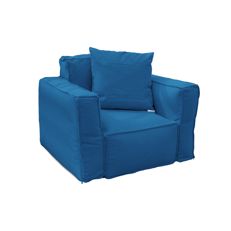 Canapé salon de jardin modulable 90x75x65cm Bleu pétrole - Deco-arts.fr