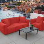 Coussin pour fauteuil de jardin modulable 90x75 cm en tissu Olefin, couleur terracotta, avec cœur gonflable et pompe incluse.