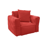 Coussin pour fauteuil de jardin modulable 90x75 cm en tissu Olefin terracotta avec cœur gonflable et pompe incluse.