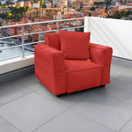 Coussin pour fauteuil de jardin modulable 90x75 cm en tissu Olefin terracotta avec cœur gonflable et pompe incluse.