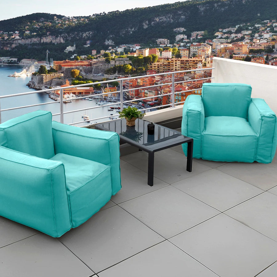 Sillón Modular de Jardín 90x75 Azul Caribe, para interior, exterior y camping