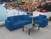 Canapé salon de jardin modulable 90x75x65cm Bleu pétrole - Deco-arts.fr
