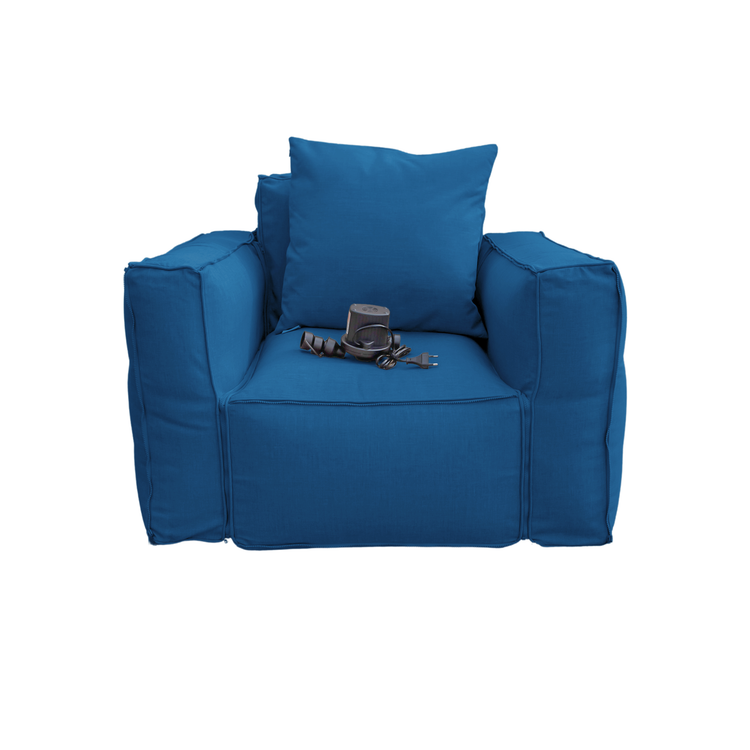 Canapé salon de jardin modulable 90x75x65cm Bleu pétrole - Deco-arts.fr