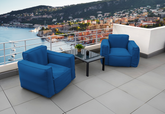 Canapé salon de jardin modulable 90x75x65cm Bleu pétrole - Deco-arts.fr
