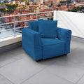Fauteuil Modulable de Jardin 90x75 Bleu Pétrole - Tissu Olefin & Cœur Gonflable (Pompe Incluse)