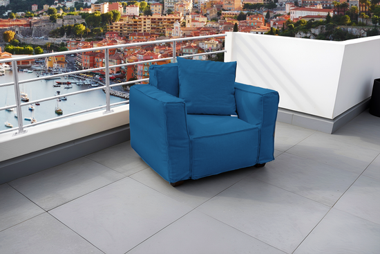 Canapé salon de jardin modulable 90x75x65cm Bleu pétrole - Deco-arts.fr