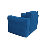 Coussin pour fauteuil de jardin bleu pétrole, tissu Olefin, avec cœur gonflable et pompe incluse, pour fauteuils modulables.