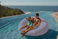 Pouf XXL Flottant pour Piscine 140x120x60 cm Gris galet - Deco-arts.fr