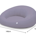 Pouf extérieur flottant pour piscine, Gris Galet, en tissu Olefin, dimensions 140x120 cm, avec pompe intégrée.
