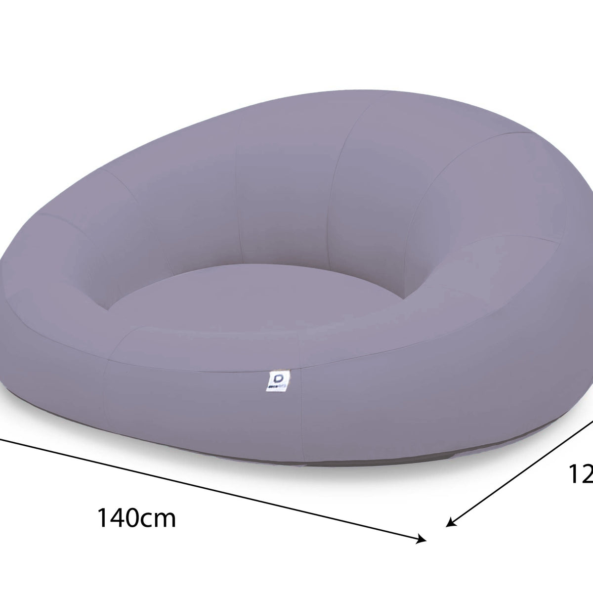 Sillón Flotante para Piscina XXL 140x120 Gris Guijarro - Tejido Olefina (Bomba Incluida) – esquema con medidas
