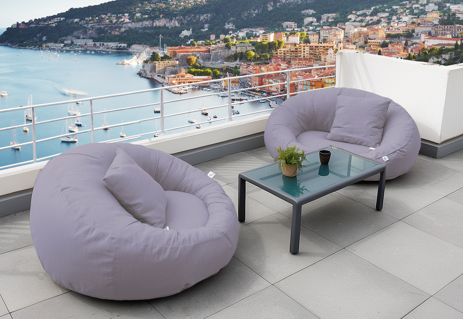 Pouf XXL Flottant pour Piscine 140x120x60 cm Gris galet - Deco-arts.fr