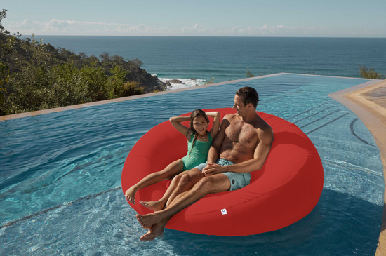 Pouf XXL Flottant pour Piscine 140x120x60 cm Rouge - Deco-arts.fr