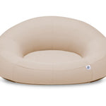 Pouf extérieur beige flottant pour piscine, XXL 140x120 cm, tissu Olefin, avec pompe, par Deco-arts.fr