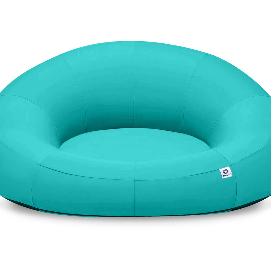 Sillón Flotante para Piscina XXL 140x120 Azul Caribe, tejido de olefina