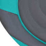 Pouf extérieur flottant pour piscine XXL 140x120 cm en tissu Olefin bleu Caraïbes, avec pompe incluse.