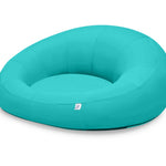 Pouf extérieur flottant pour piscine Bleu Caraïbes, XXL 140x120 cm en tissu Olefin avec pompe incluse, style relax pour piscine