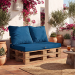 Kit Coussins Palette Déhoussable 120x80 Bleu Pétrole - vue principale