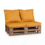 Coussin jaune 120x80 cm en situation extérieure