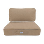 Ensemble Coussins Premium 50x50 Moka - Épais 12cm & Finition Passepoil