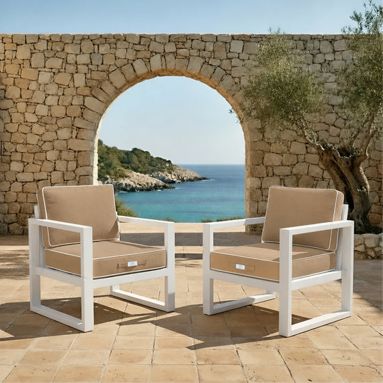 Ensemble Coussins Premium 60x60 Moka - Épais 12cm & Finition Passepoil