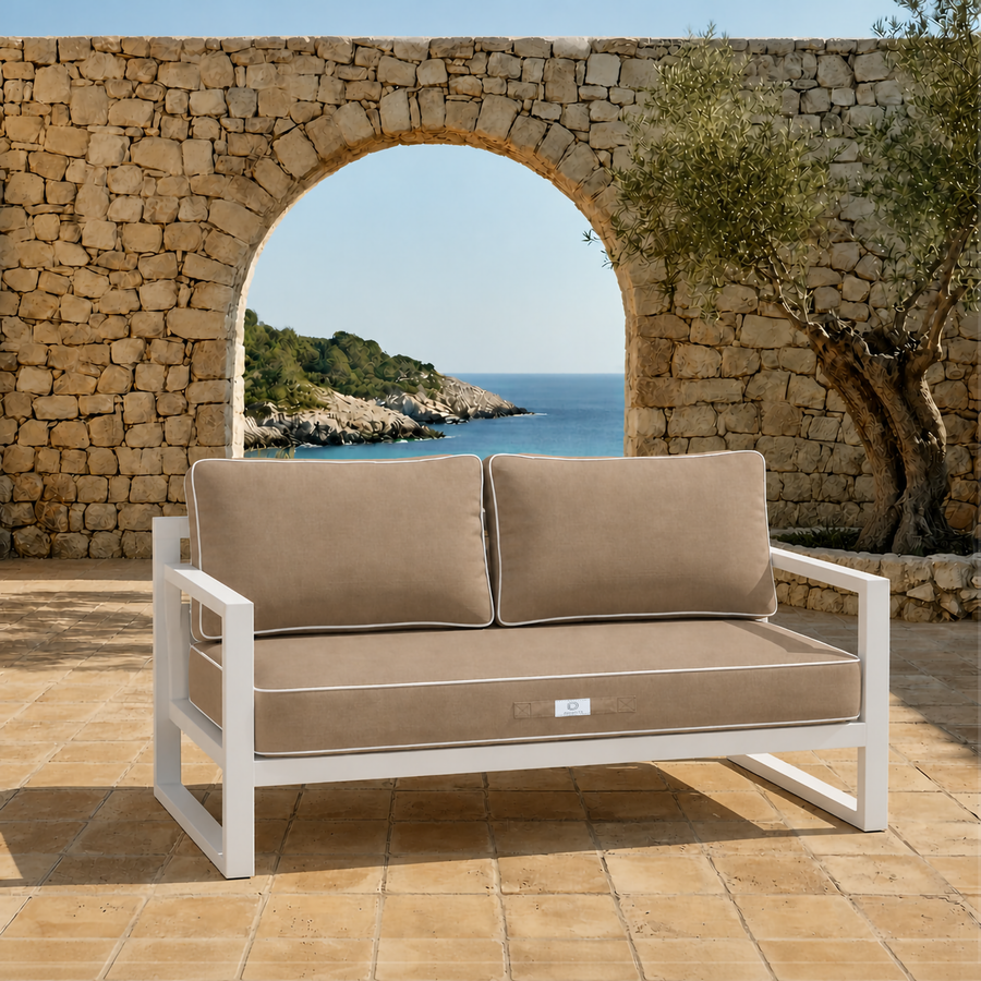 Ensemble Coussins Premium 100x50 Moka - 1 Assise + 2 Dossiers (Épais 12cm & Passepoil)