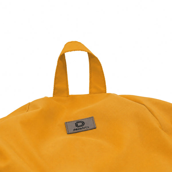 Pouf Poire XL 110x120 Jaune - Déhoussable & Imperméable (Garni Billes)