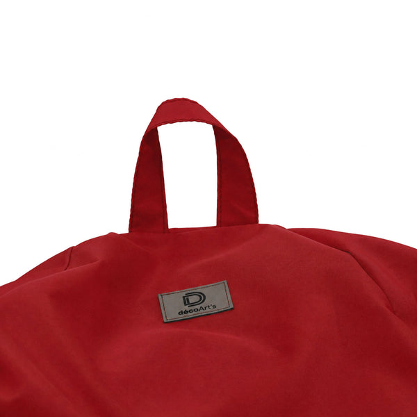 Pouf Poire XL 110x120 Rouge - Déhoussable & Imperméable (Garni Billes)