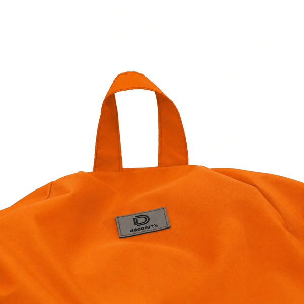 Pouf Poire XL 110x120 Orange - Déhoussable & Imperméable (Garni Billes)