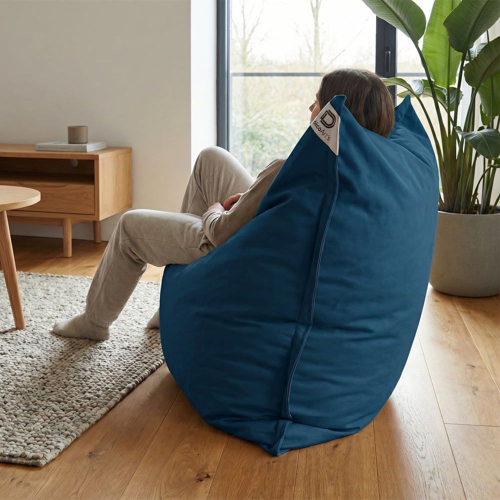 Puf Gigante XXL 180x140 Azul Petróleo, tejido anti-UV