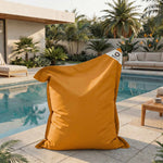 Pouf Géant XXL 180x140 Jaune Miel - Waterproof & Déhoussable (Mousse)