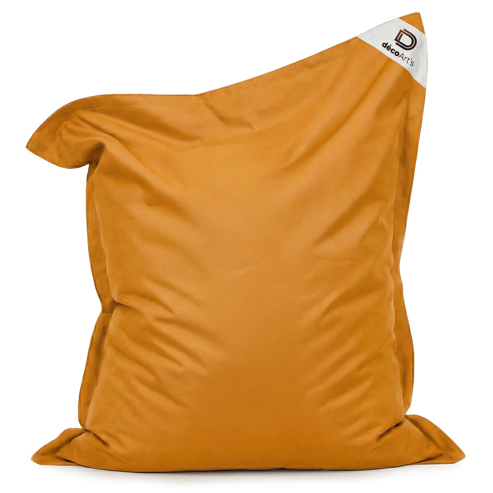 Funda de Puf Gigante XXL 180x140 Amarillo Miel, tejido anti-UV e hidrófugo
