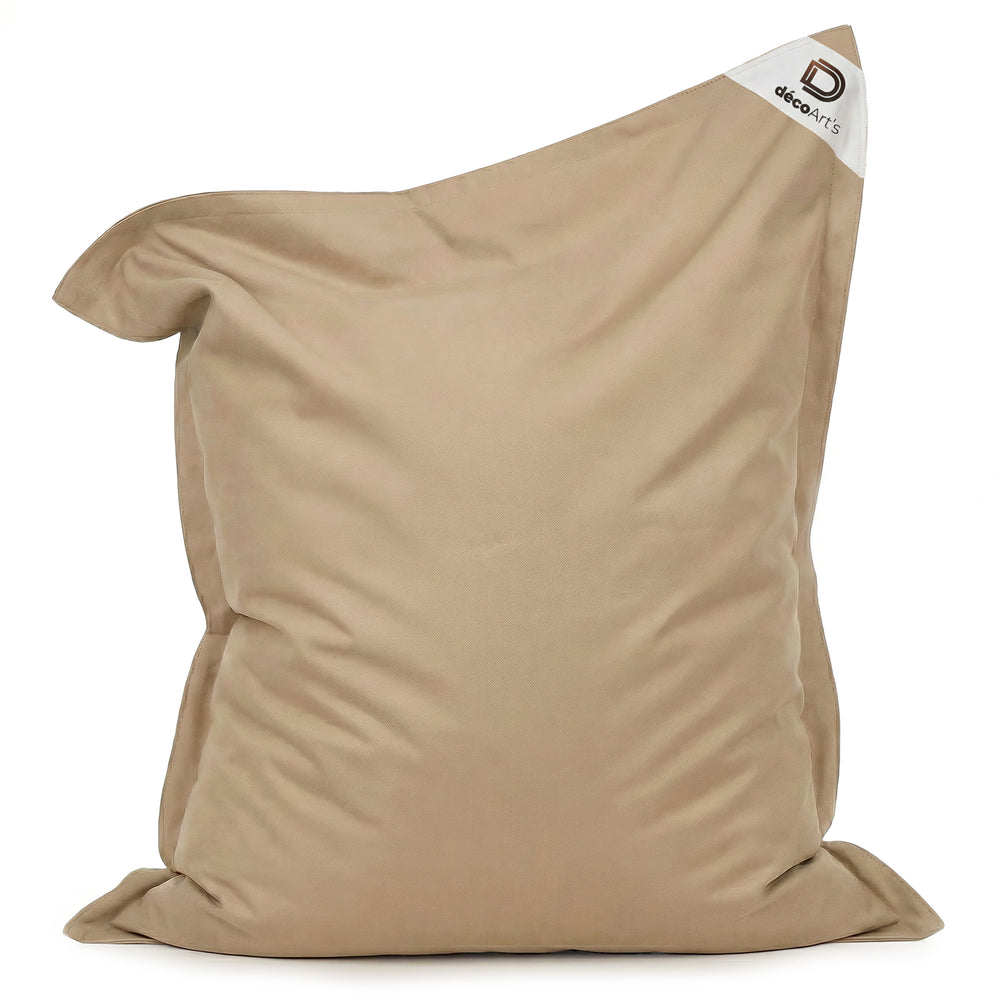 Funda de Puf Gigante XXL 180x140 Beige, tejido anti-UV e hidrófugo