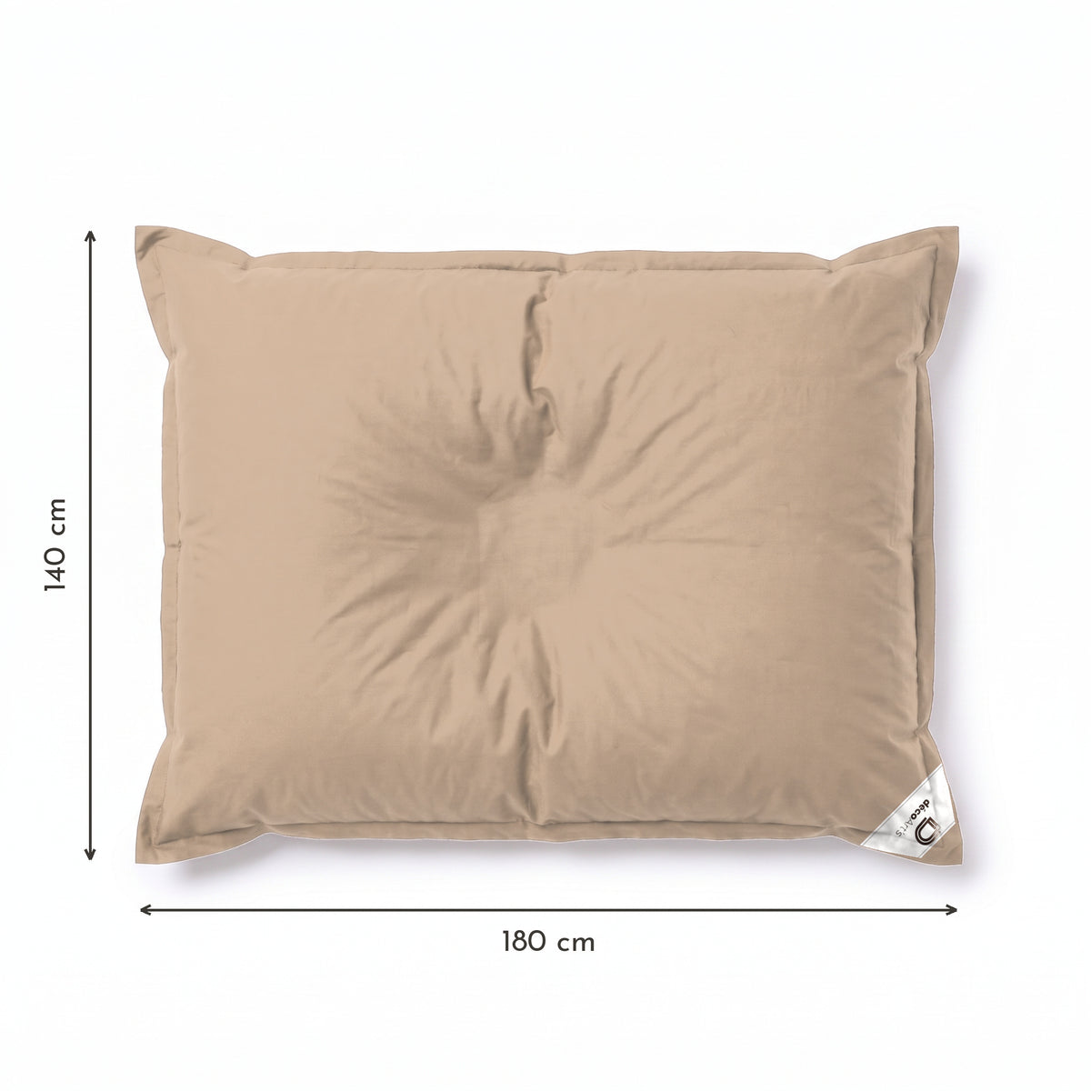 Puf Gigante Flotante 180x140 Beige - Piscina & XXL (Perlas) – esquema con medidas