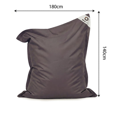 Pouf gris carbone 180x140 cm - déhoussable, imperméable