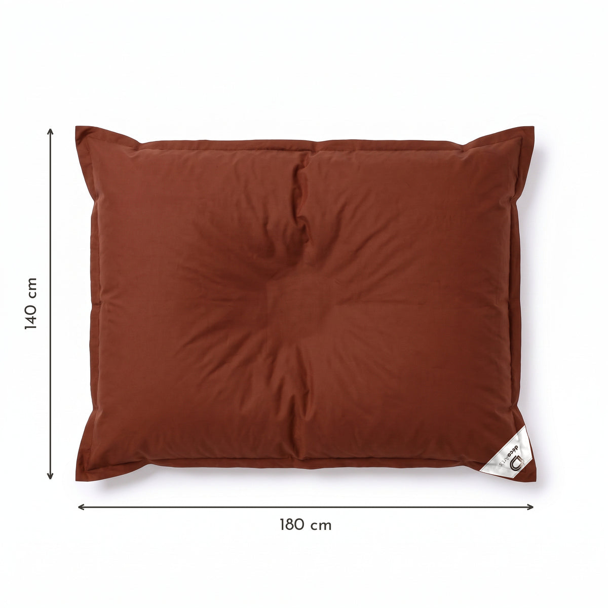 Puf Gigante Flotante 180x140 Terracota - Piscina & XXL (Perlas) – esquema con medidas