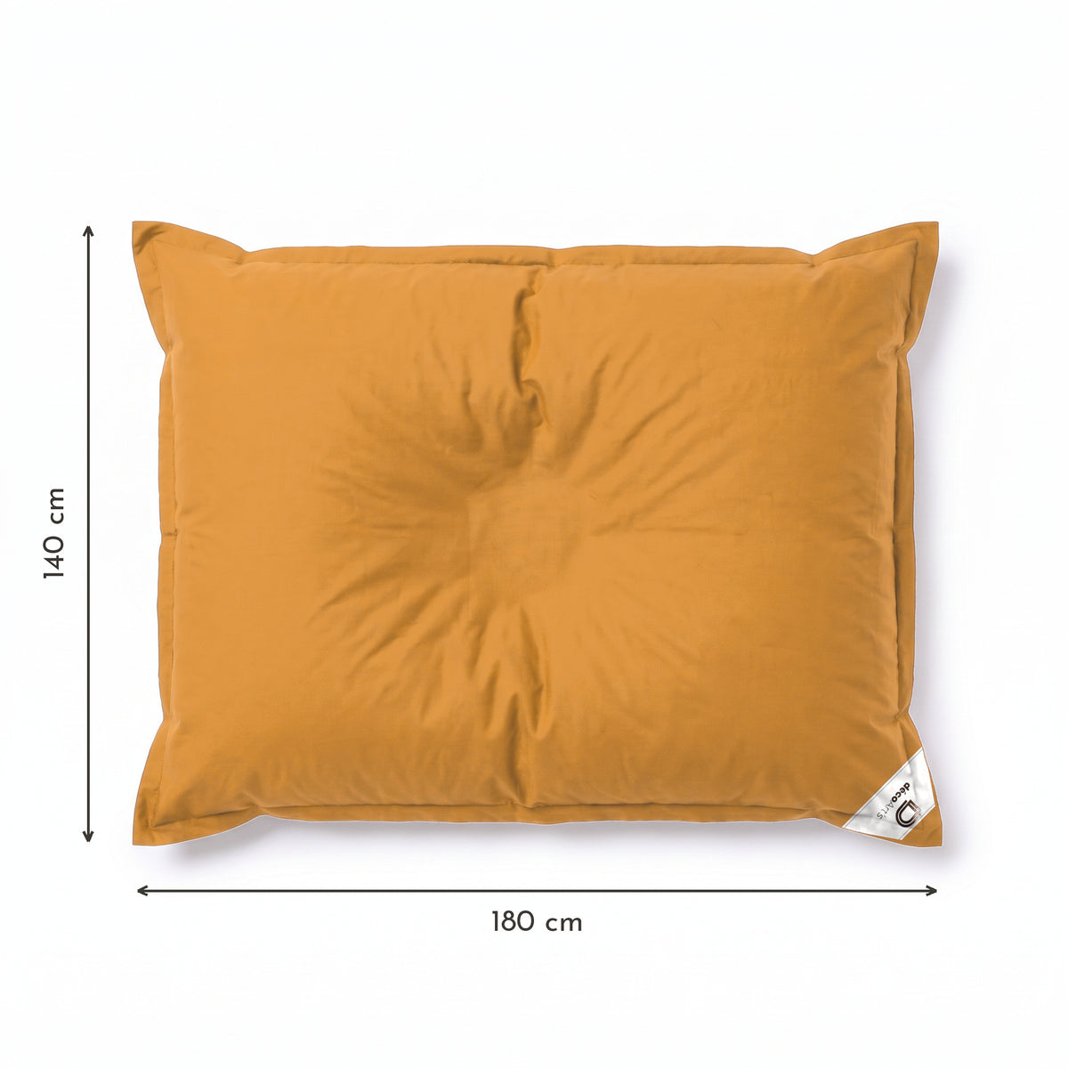 Puf Gigante Flotante 180x140 Amarillo Miel - Piscina & XXL (Perlas) – esquema con medidas